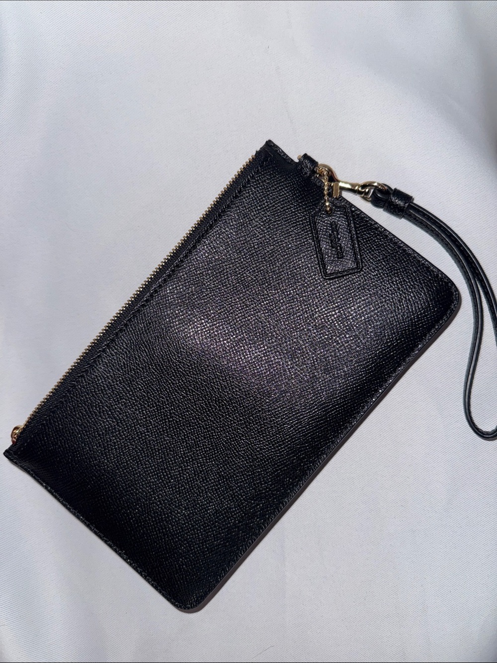 Coach Black Leather Wristlet with Gold Hardware - Picture 3 of 4
